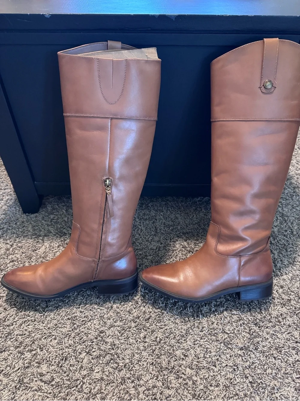 Sam Edelman Cognac Leather Knee-High Boots Sz 11 cognac brown